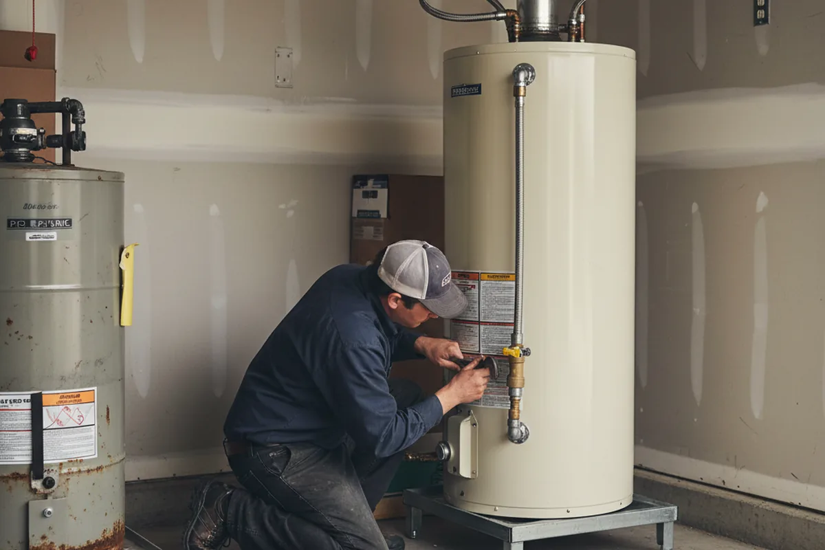 Water heater and shutoff valve replacement in Conway